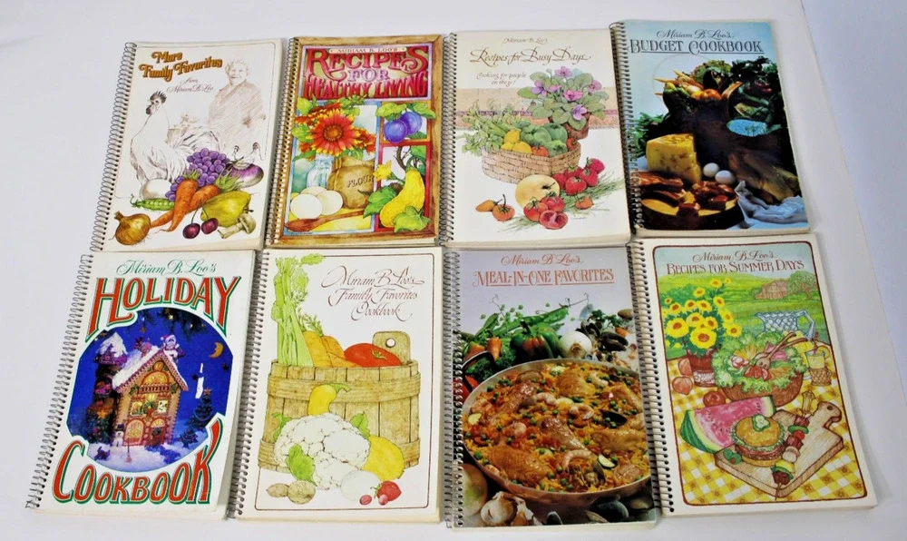 8 Cookbook Collection by Miriam B. Loo, Vintage Home Cook Recipes, Test Kitchen